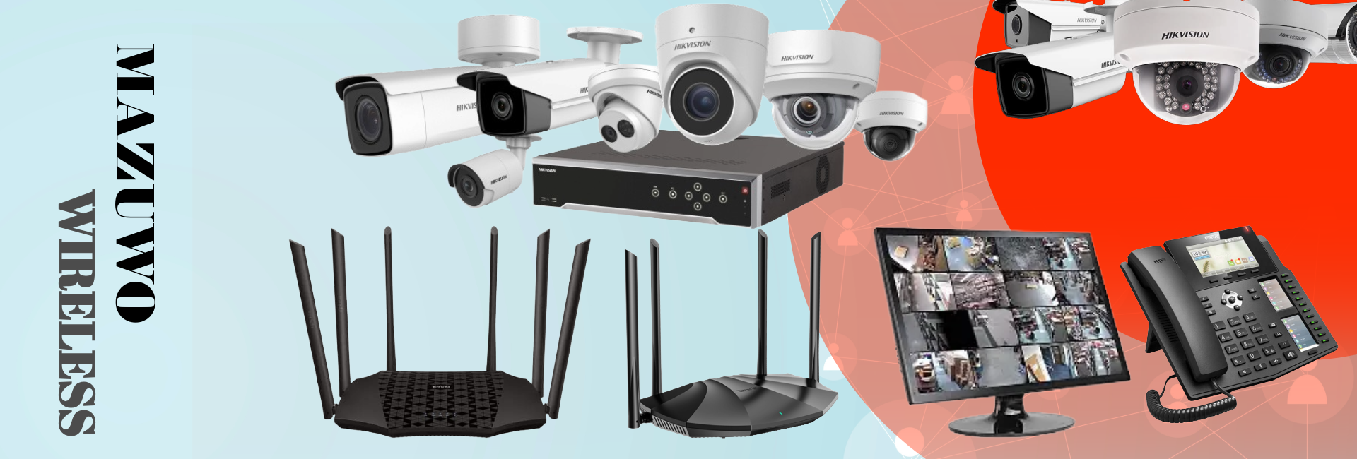 Routers, CCTV cameras and VoIP phone equipment